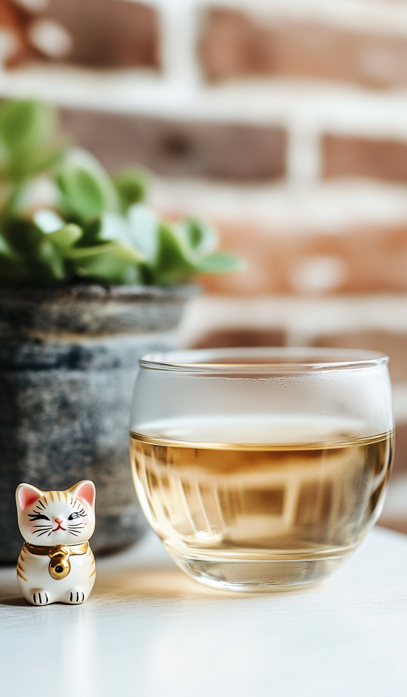 perfectz._A_low_angle_shot_of_a_glass_of_jasmine_tea_served_in__0bcb1666-b26a-4d7e-9f32-769600cd0fb3